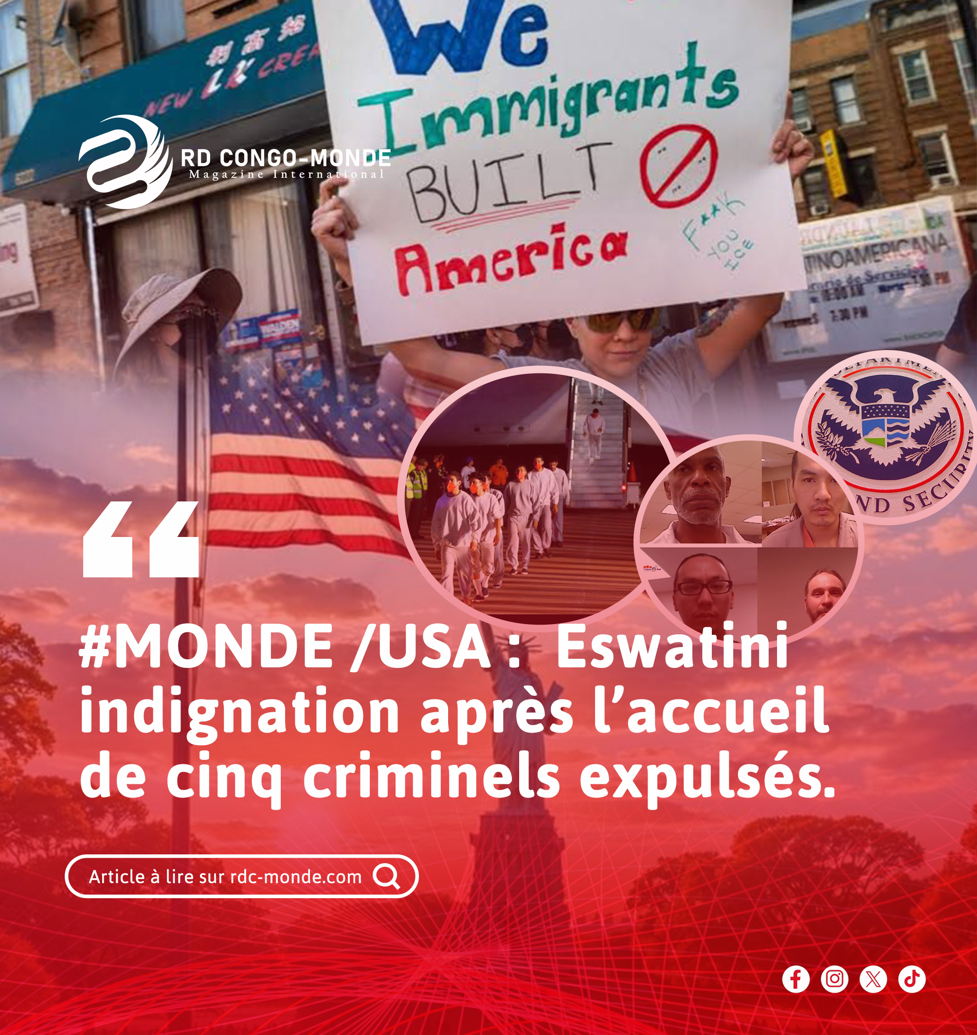 Eswatini – États-Unis : indignation après l’accueil de cinq criminels expulsés